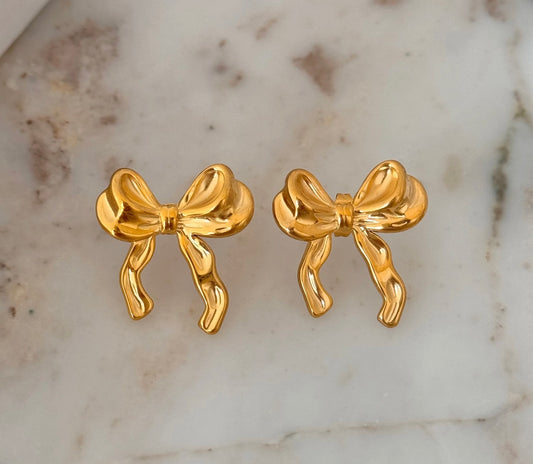 Coquette Bow Earrings- Gold