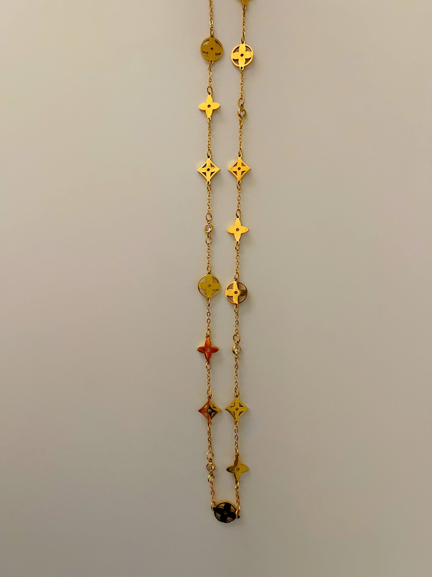 Ruby Chain Necklace- Gold